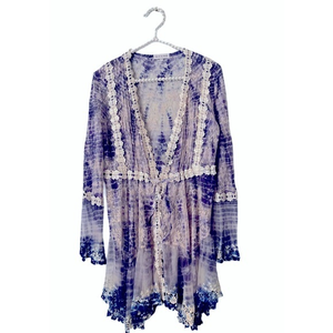 Adore Lace Tunic Tie Dye Blouse Small‎